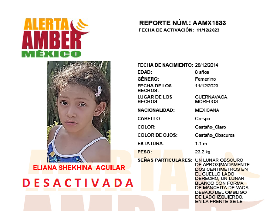 Alerta Amber Eliana