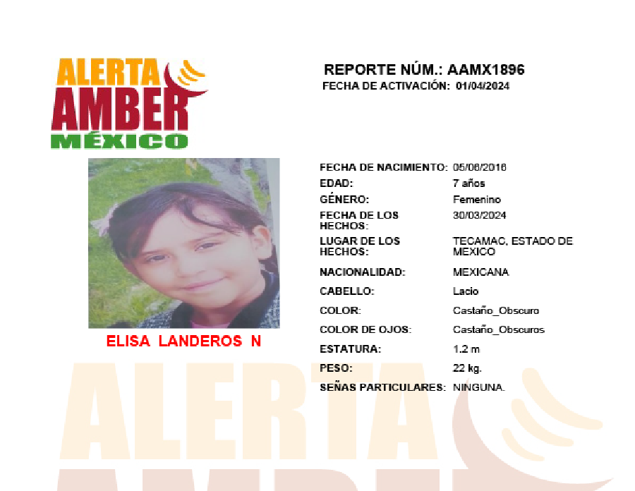 ALERTA AMBER ELISA