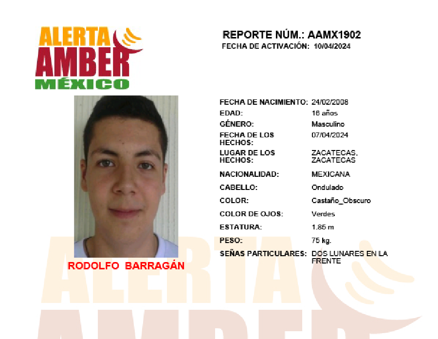 Alerta Amber Rodolfo