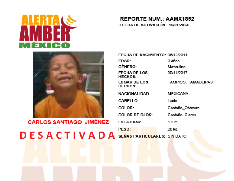 Alerta Amber Carlos