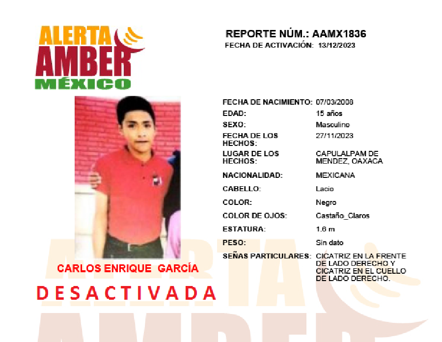 Alerta Amber Carlos