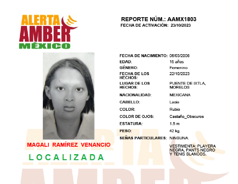 Alerta Amber Magali