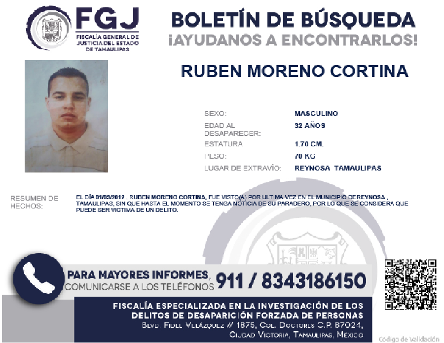 Boletín de Búsqueda Ruben