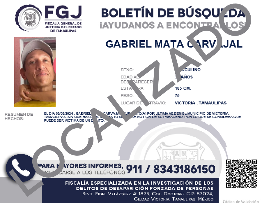 Boletin de Búsqueda Gabriel