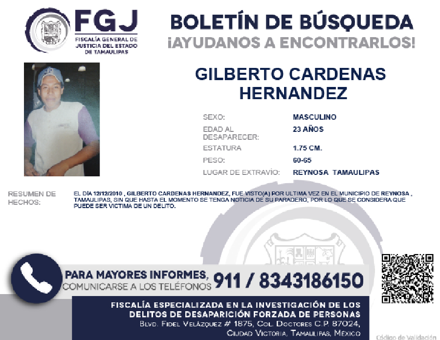 Boletín de busqueda Gilberto