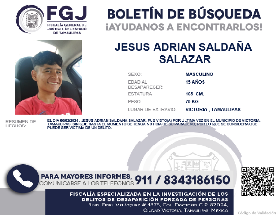 Boletin de busqueda Jesus adrian