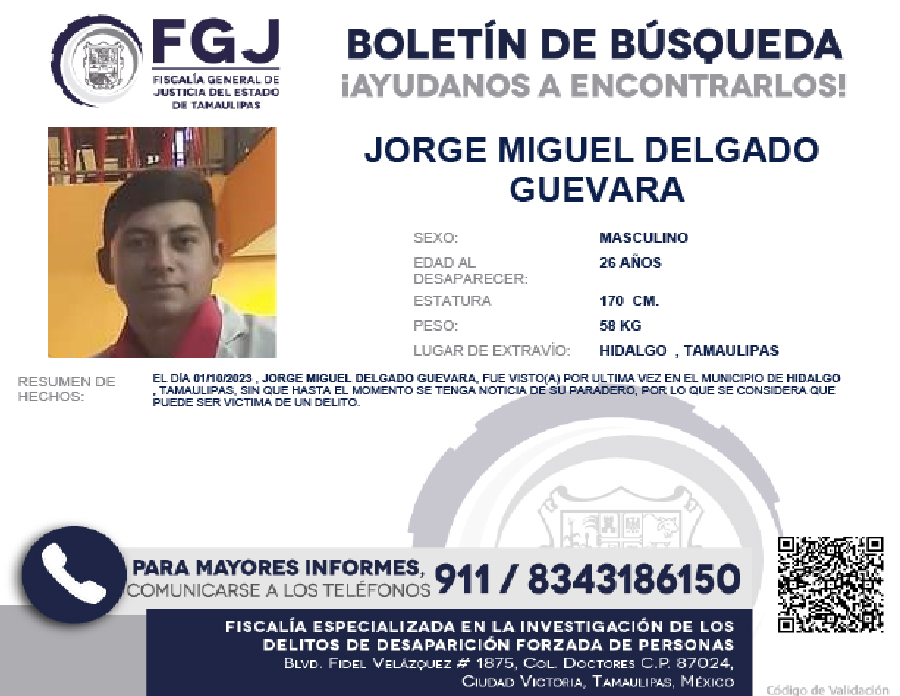 Boletín de Búsqueda Jorge Miguel