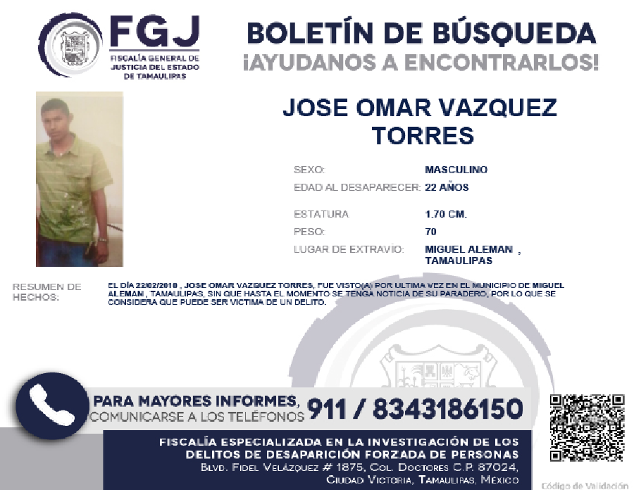 Boletin de Busqueda Jose Omar