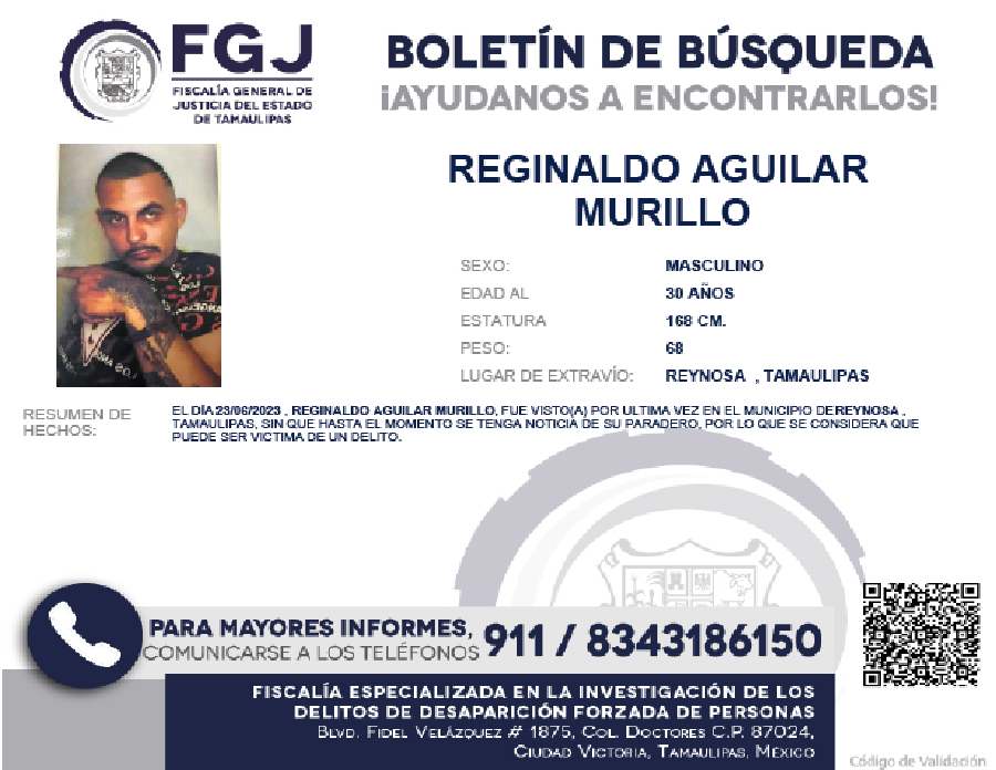 Boletín de Búsqueda Reginaldo