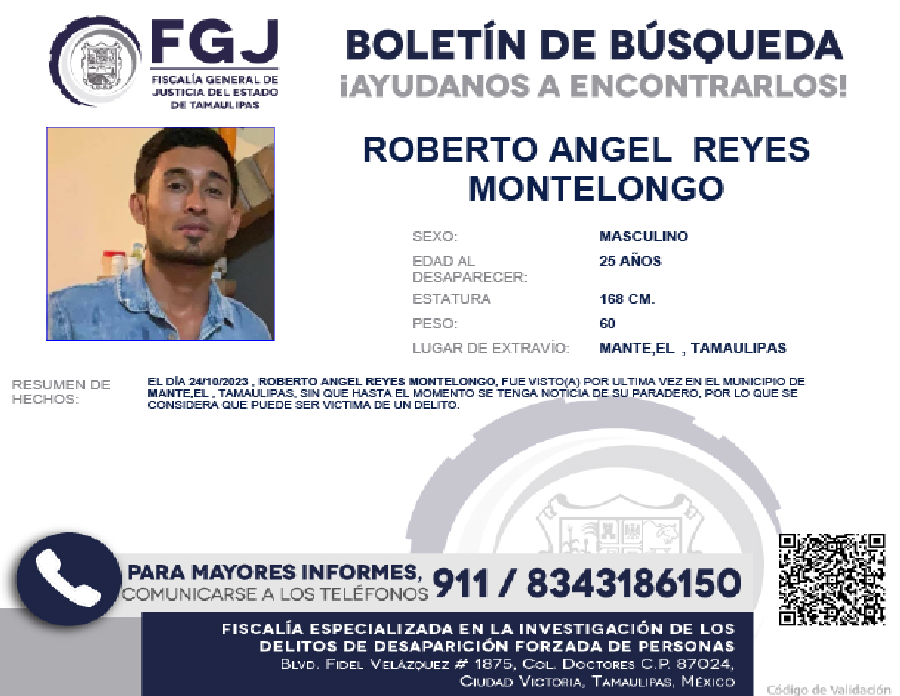 Boletín de Búsqueda Roberto