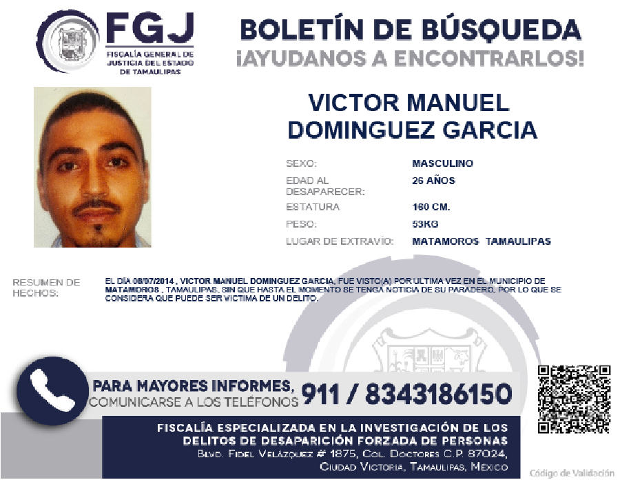 Boletin de busqueda victor manuel