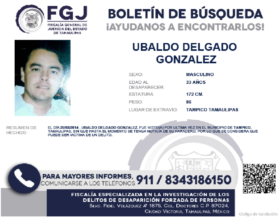 Boletín de Búsqueda Ubaldo