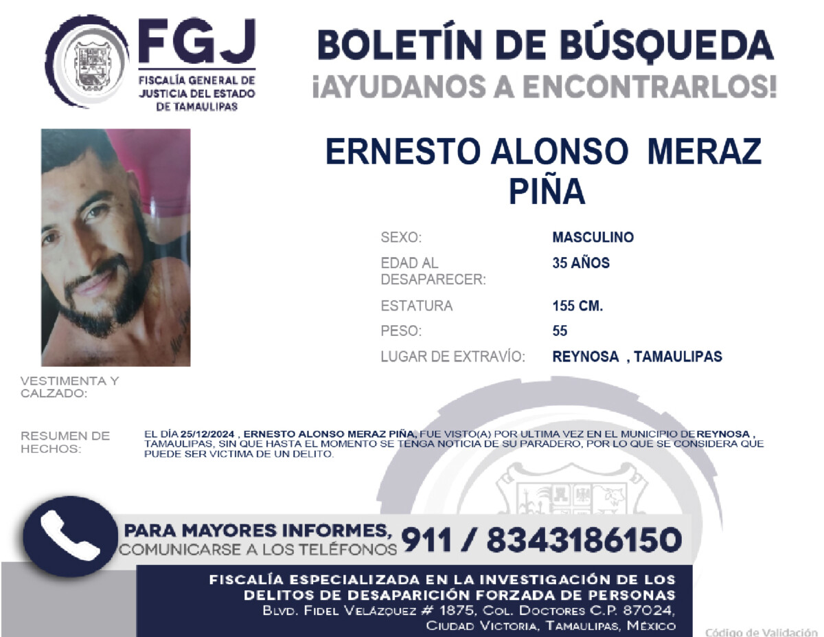 Boletín de busqueda Ernesto