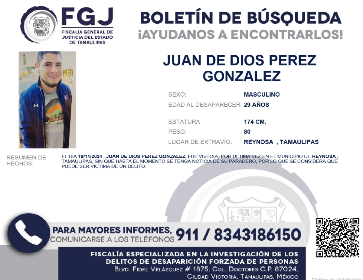 Boletin de Busqueda Juan de Dios