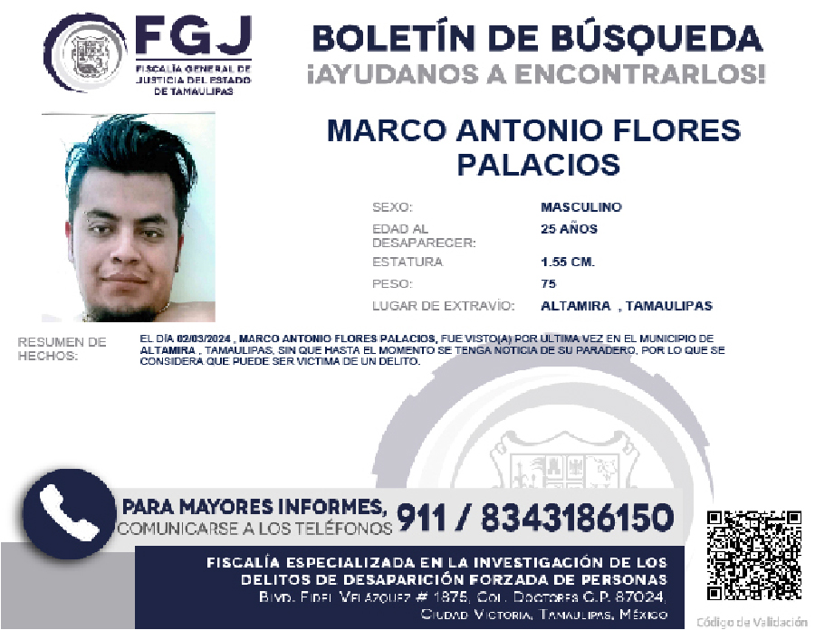 Boletín de Búsqueda Marco Antonio