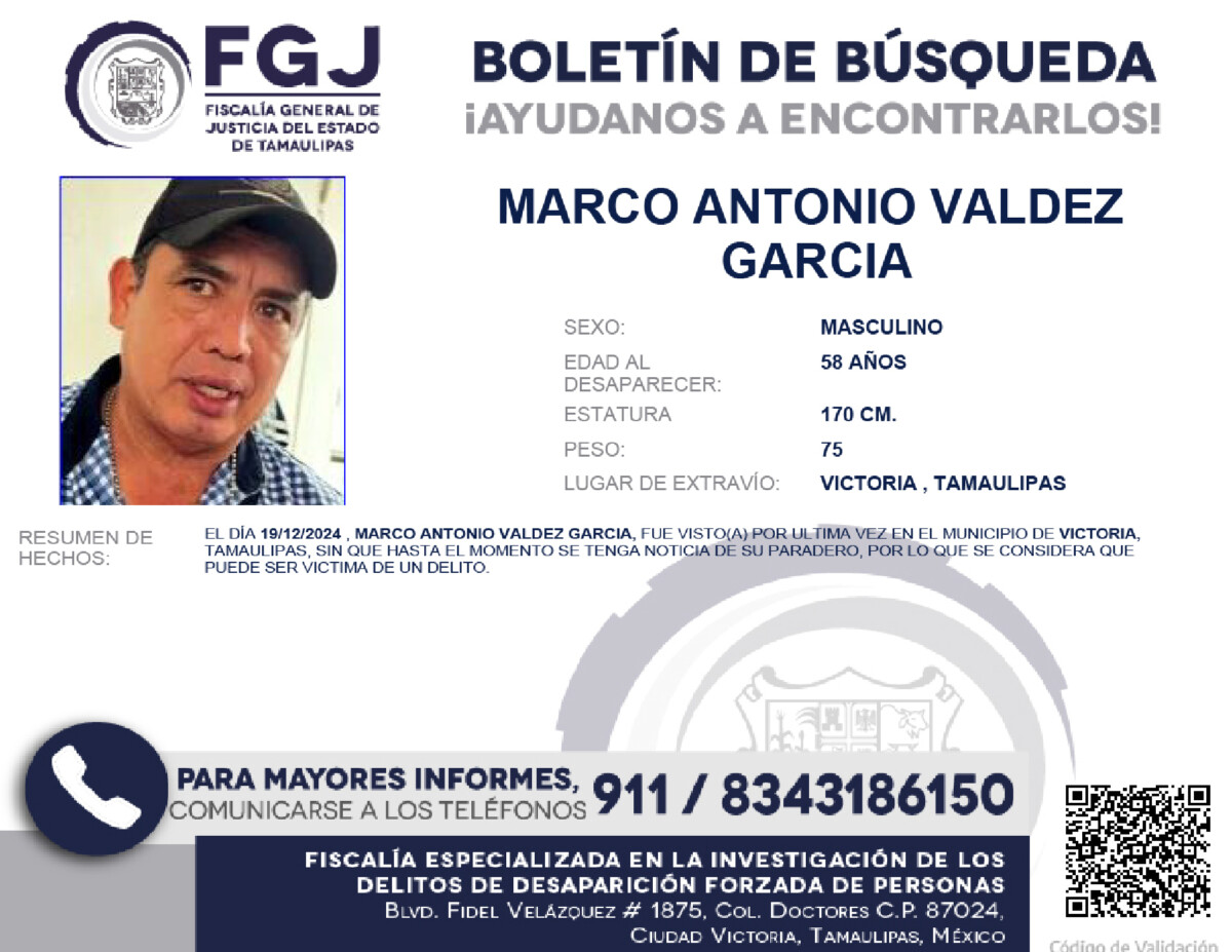 Boletín de Búsqueda Marco Antonio