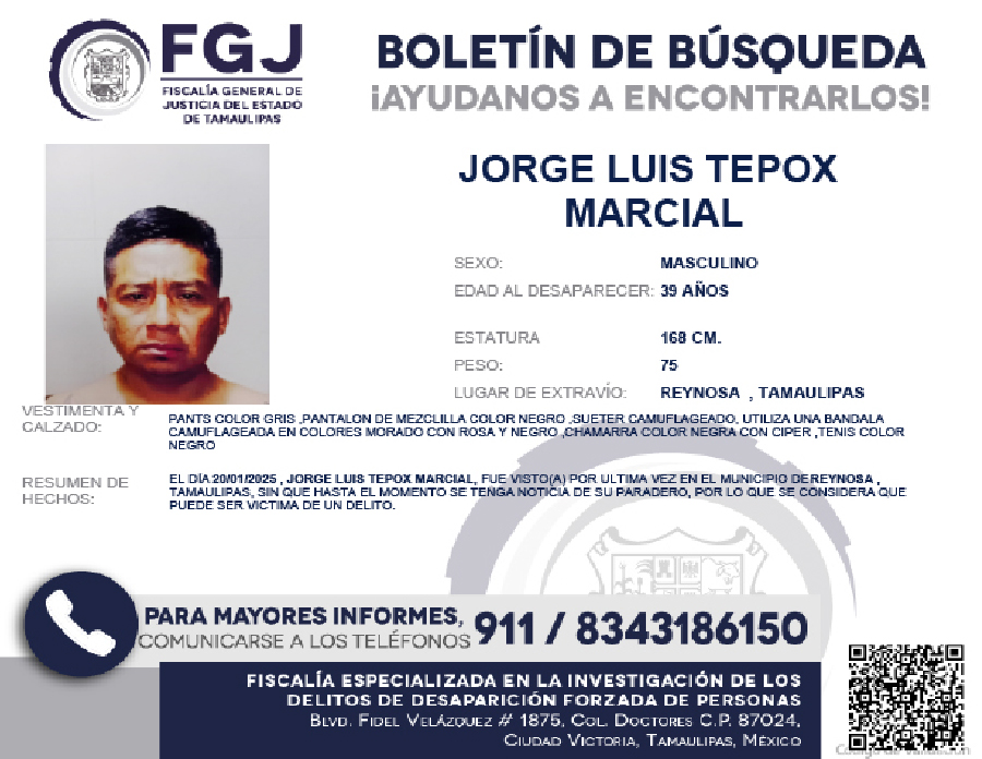 Boletín de Búsqueda Jorge Luis