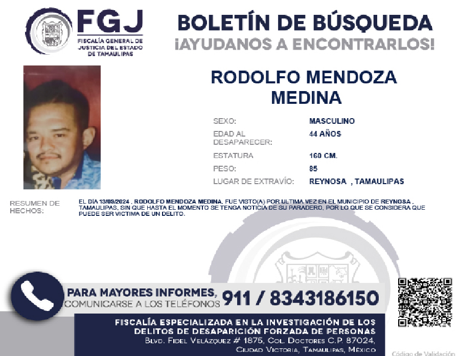 Boletín de Busqueda Rodolfo