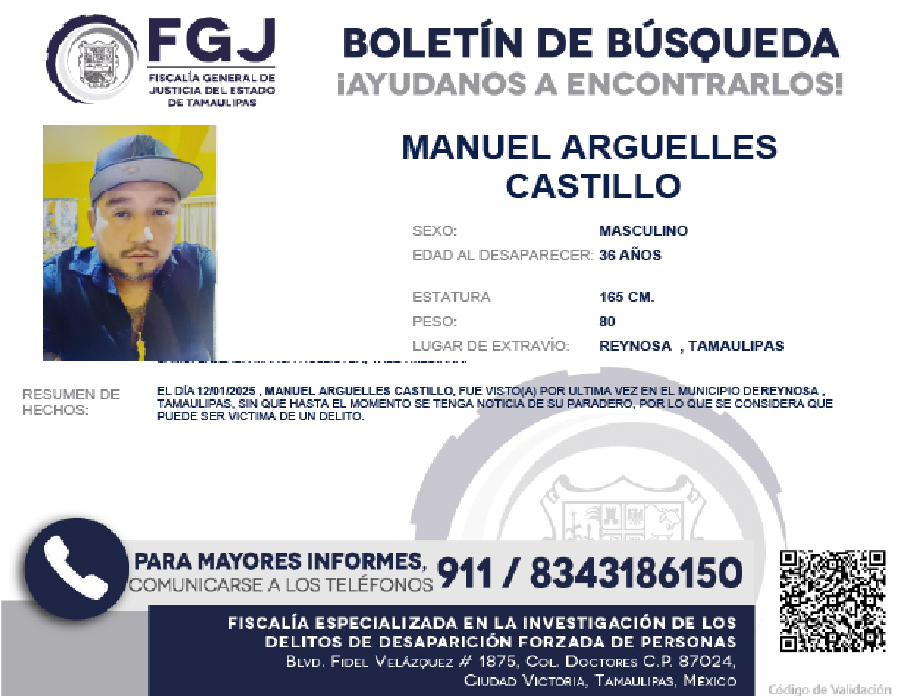Boletín de Búsqueda Manuel