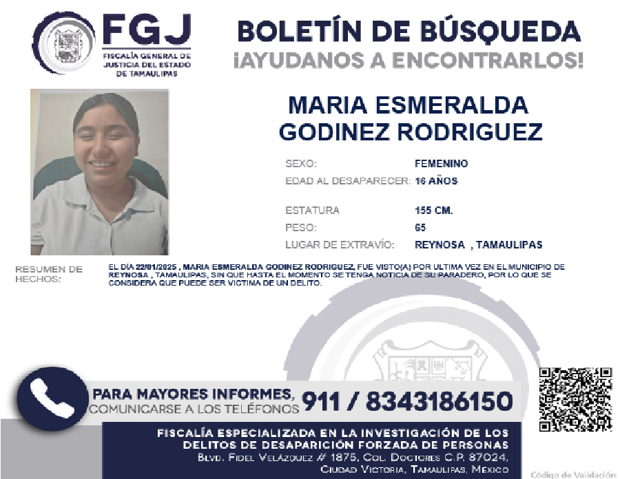 Boletín de Búsqueda Maria