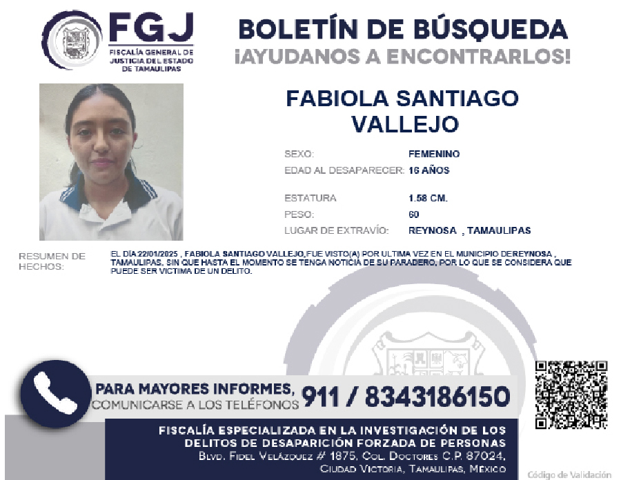 Boletín de Búsqueda Fabiola