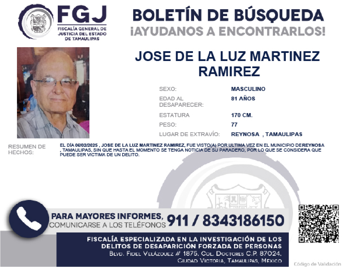 BOLETIN DE BUSQUEDA JOSE DE LA LUZ