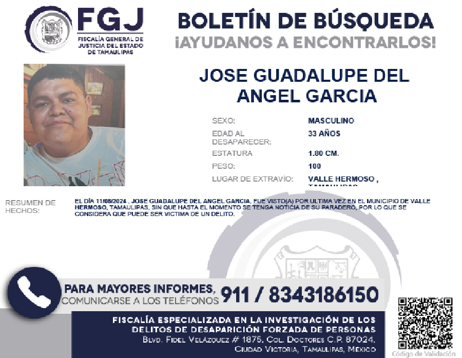 Boletín de Búsqueda José Guadalupe