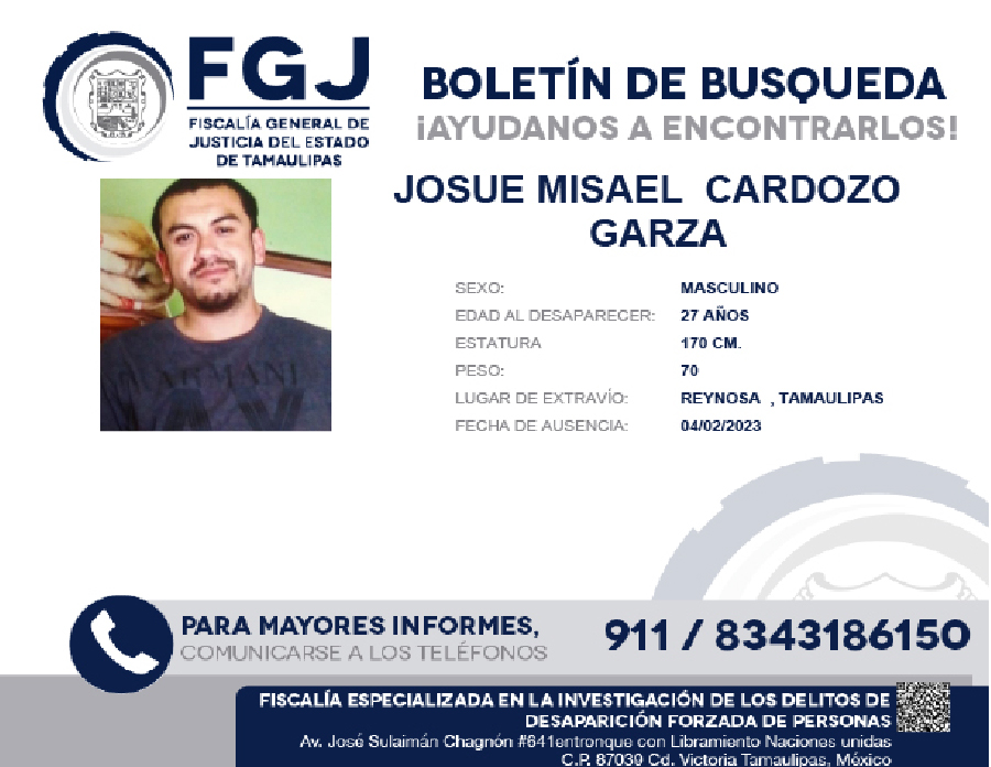 Boletín de Búsqueda Josué Misael