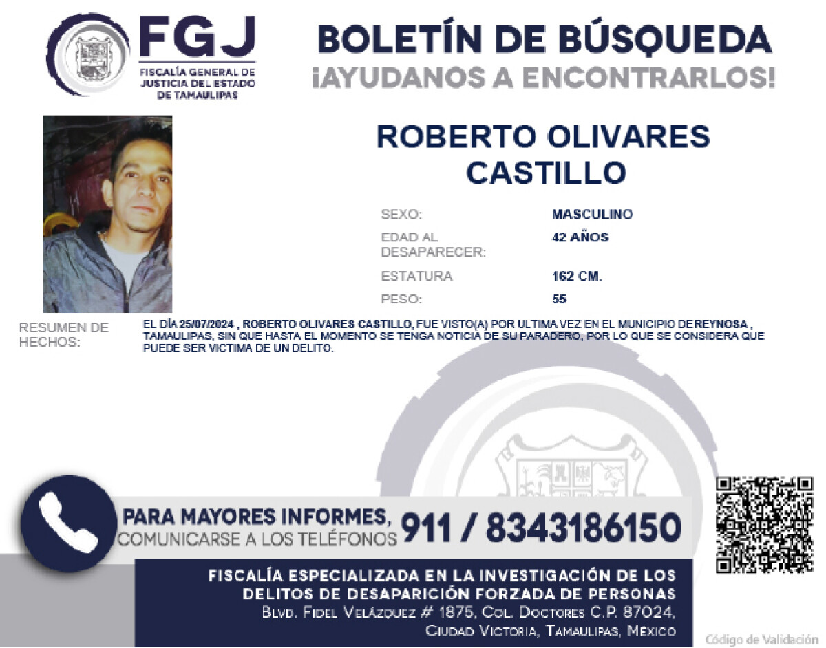 BOLETÍN DE BÚSQUEDA ROBERTO