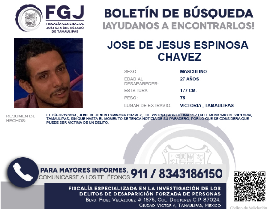 Boletín de Búsqueda José de Jesús