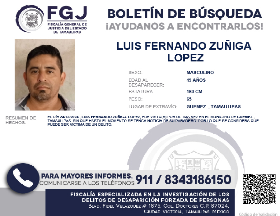 Boletín de Búsqueda Luis Fernando