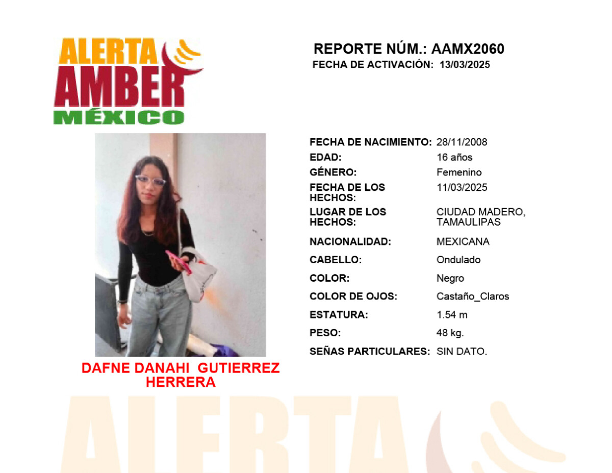 Alerta Amber Dafne