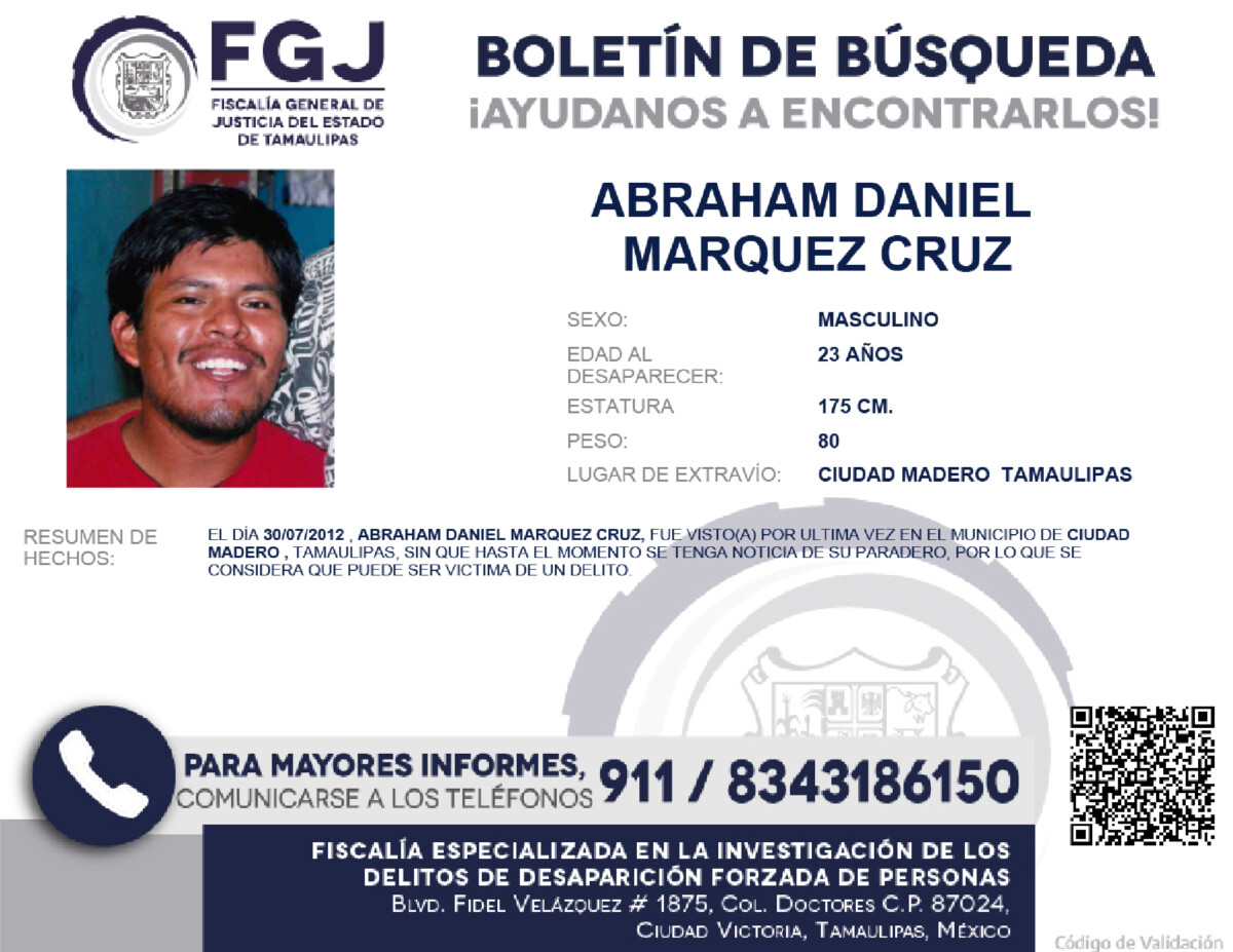 Boletín de Búsqueda Eufemio Márquez
