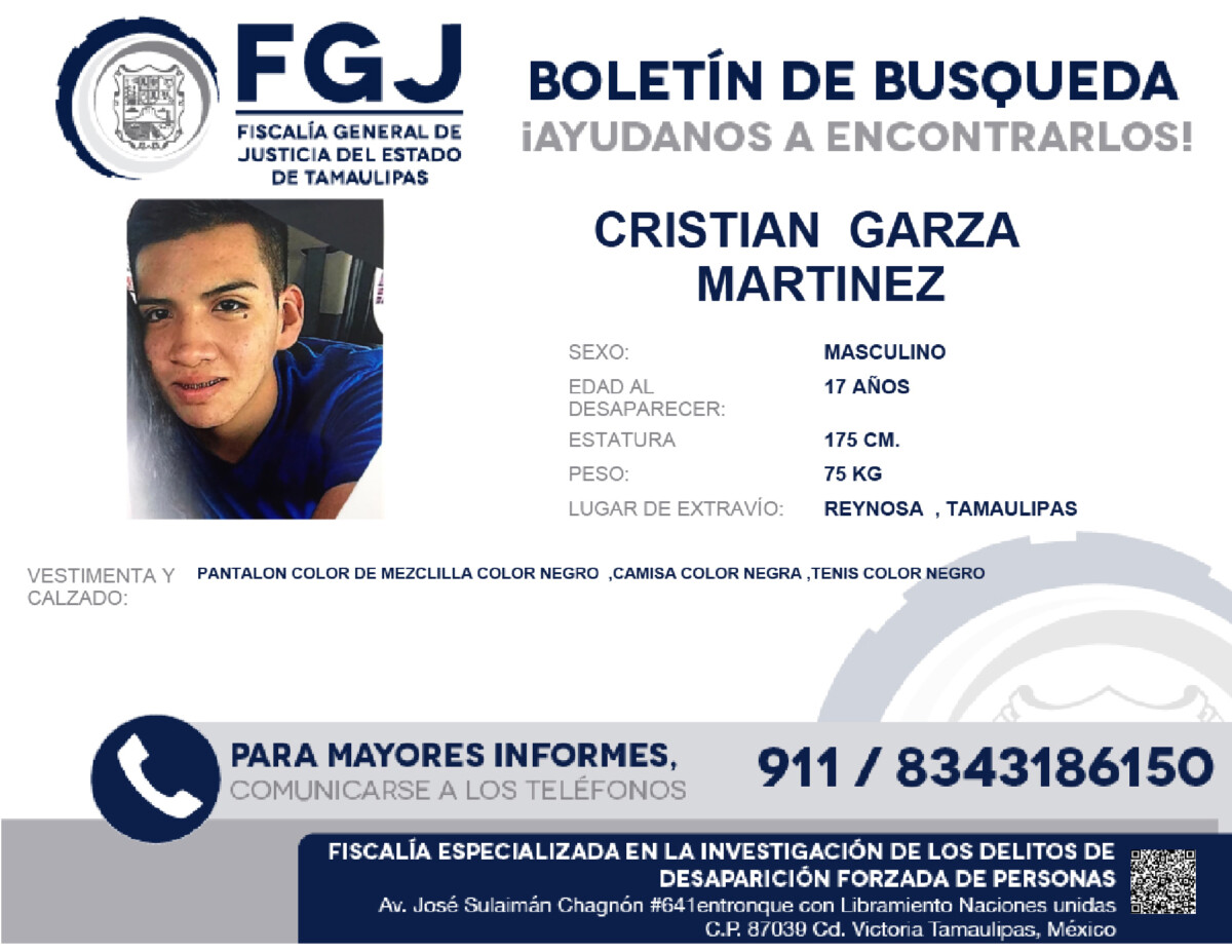 Boletín de Búsqueda C ristian Garza