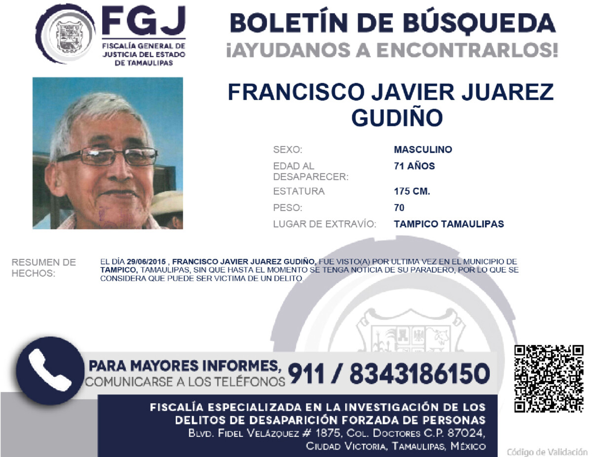 Boletín de Búsqueda Francisco Javier