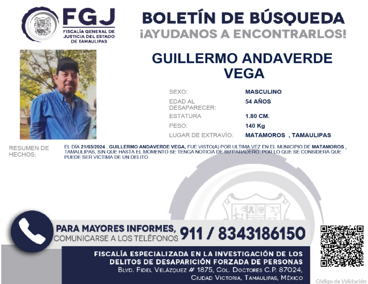Boletín de Búsqueda Guillermo