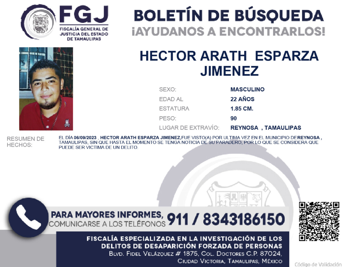 Boletín de Búsqueda Héctor Arath