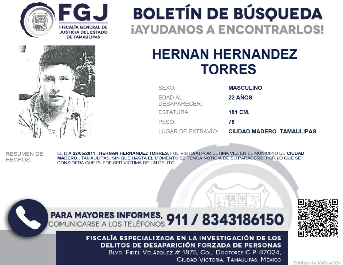 Boletín de Búsqueda Hernán Hernández