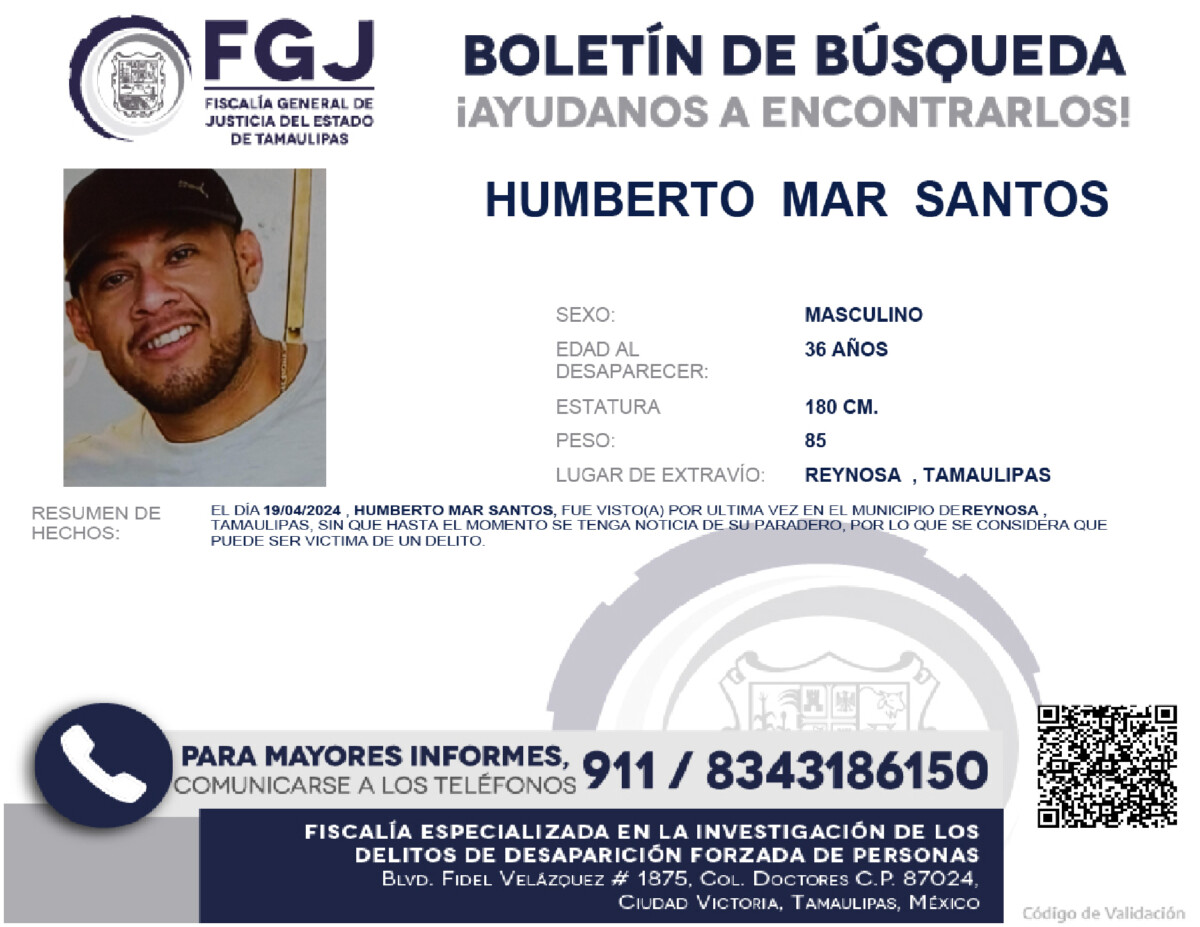 Boletín de Búsqueda Humberto Mar