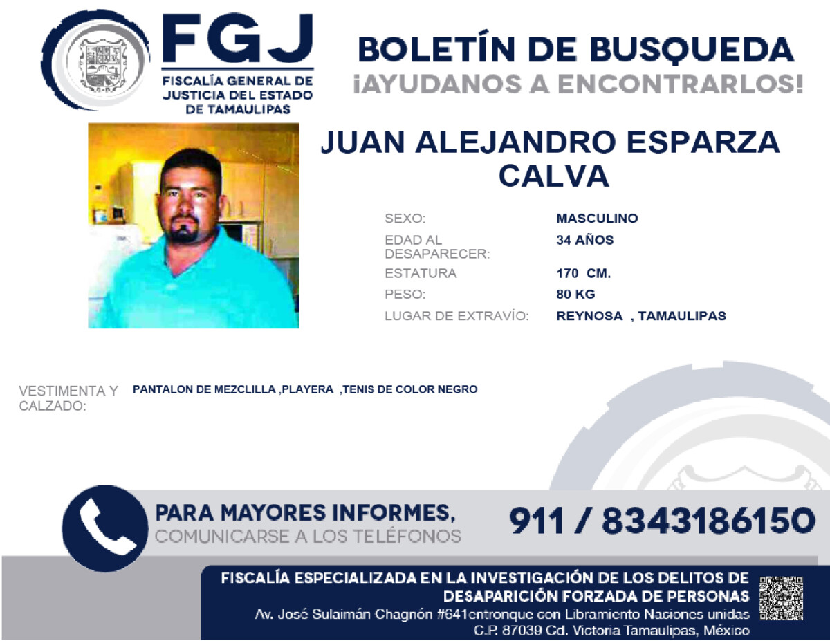 Boletín de Búsqueda Juan Alejandro