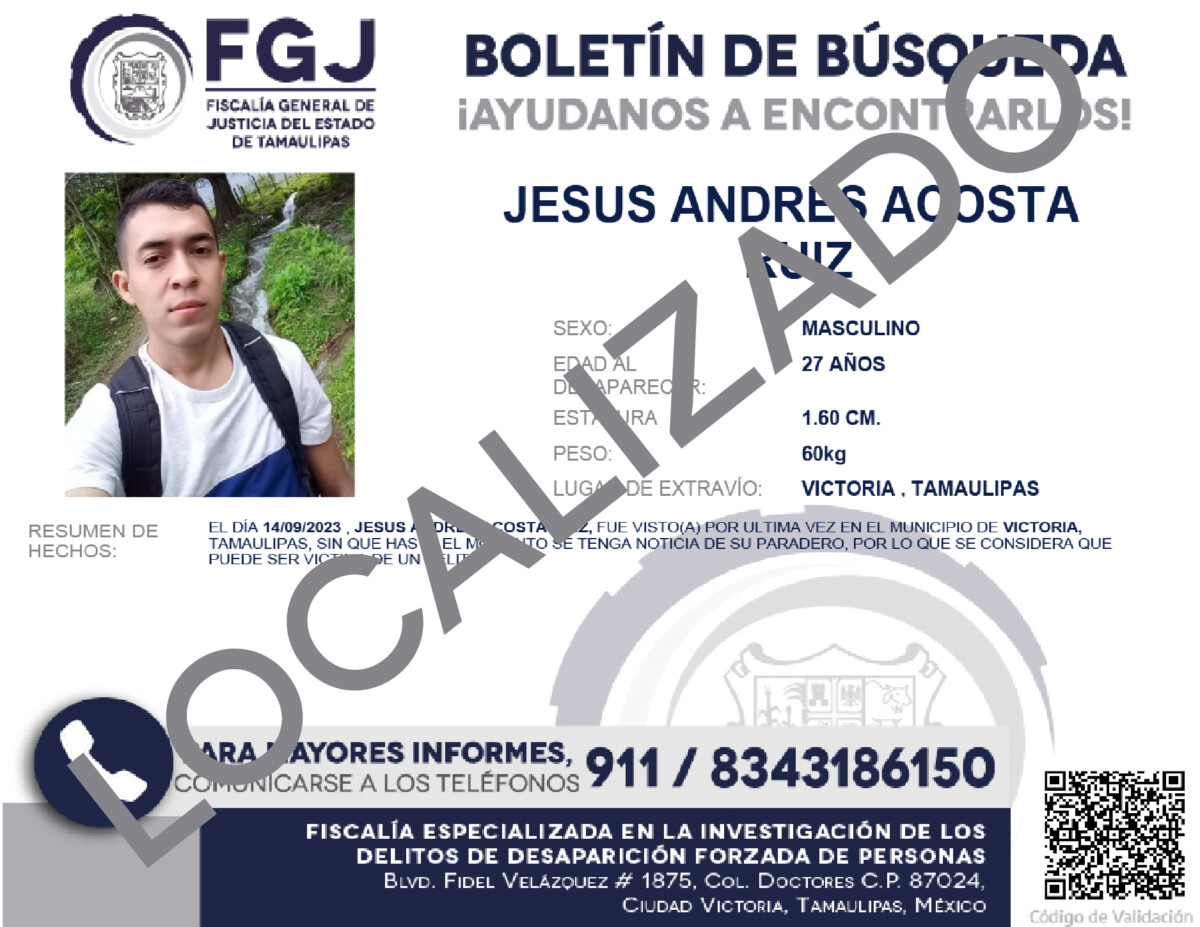 Boletín de Búsqueda Jesús Andrés