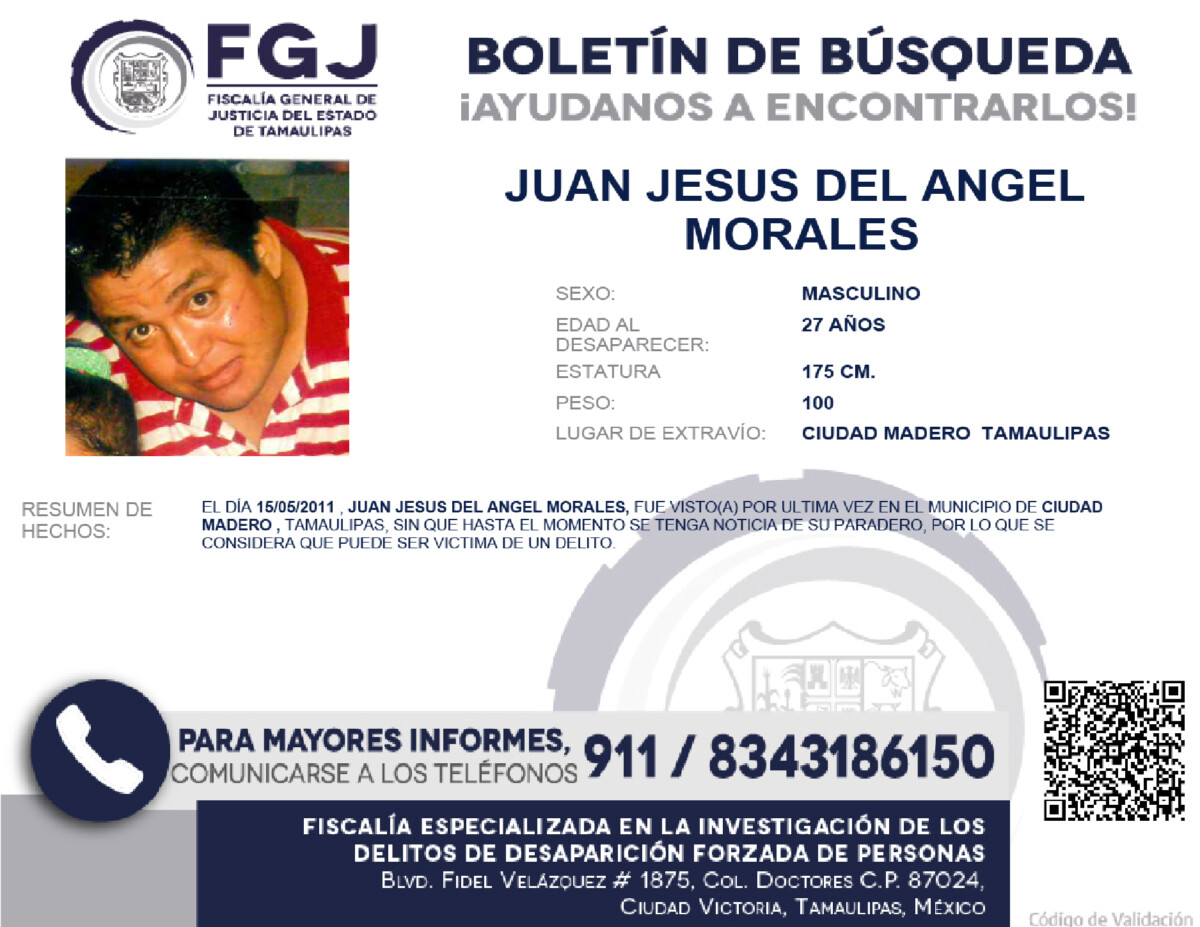 Boletín de Búsqueda Juan Jesus del ángel