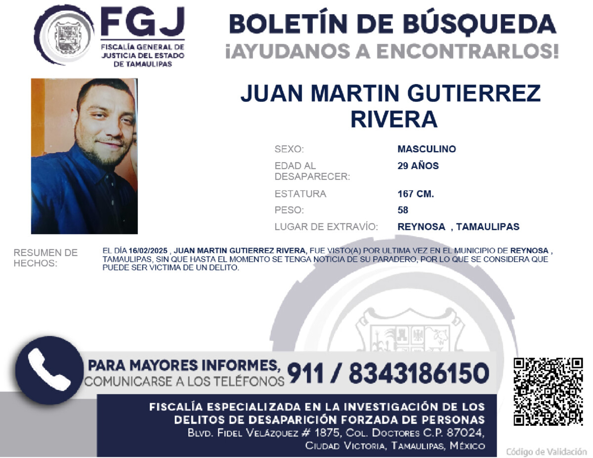Boletín de Búsqueda Juan Martin