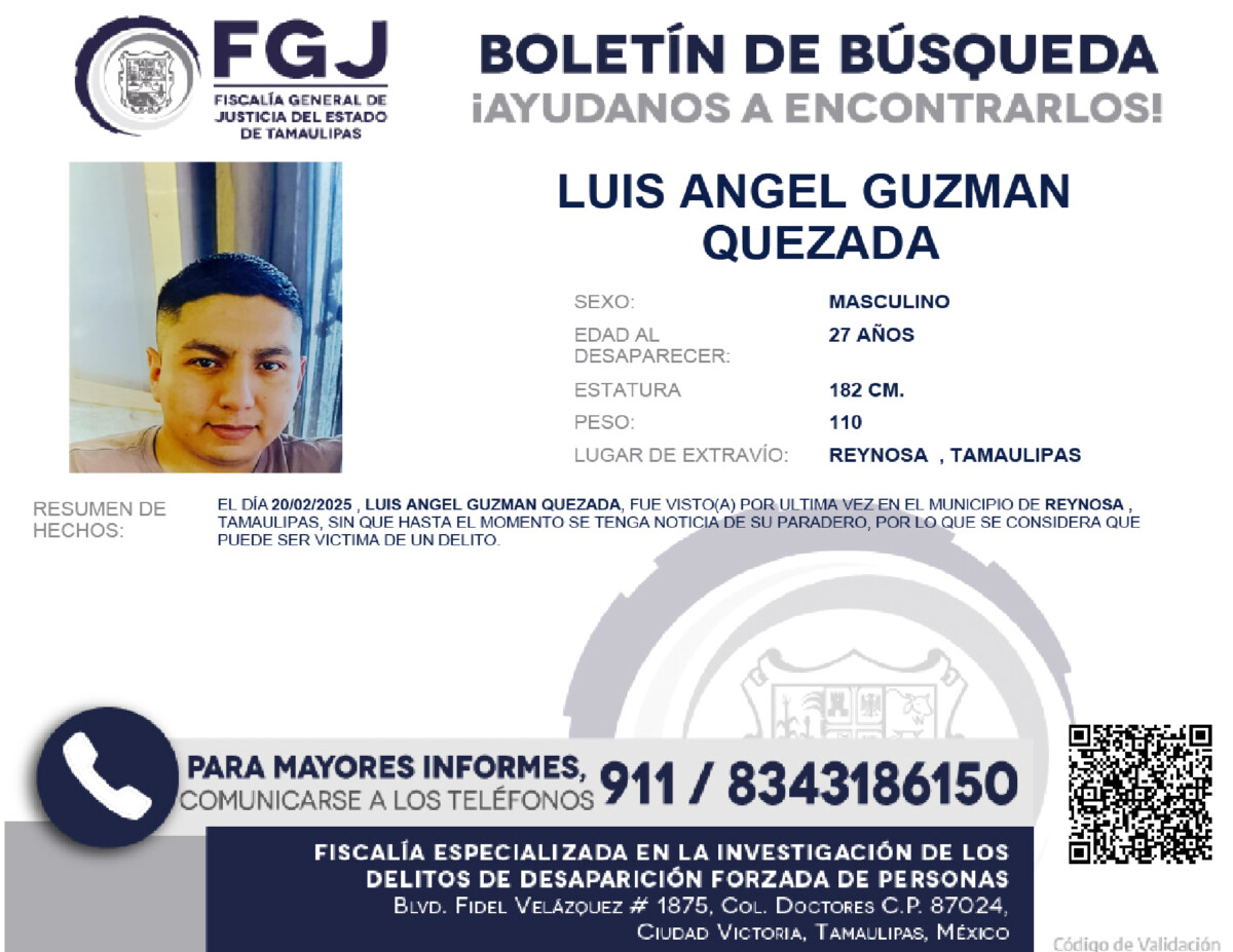 Boletín de Búsqueda Luis Angel