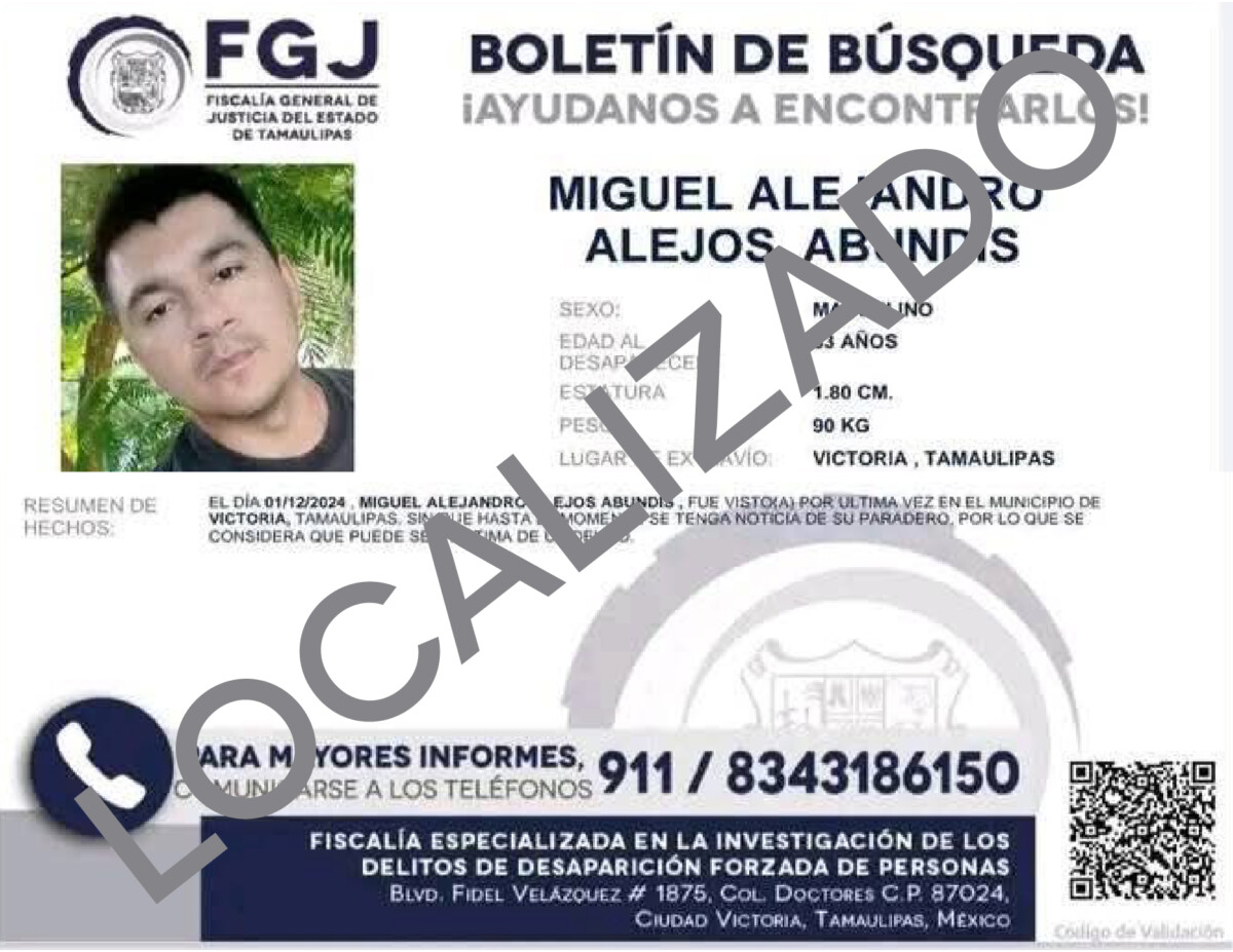 Boletín de Búsqueda Miguel Alejandro