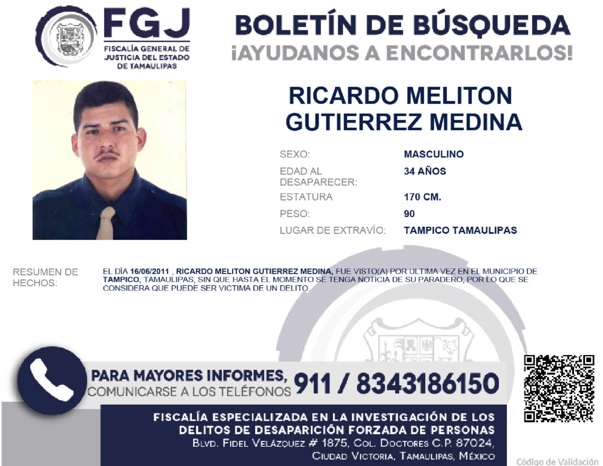 Boletín de Búsqueda Ricardo Meliton