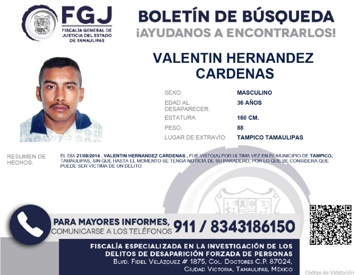 Boletín de Búsqueda Valentin