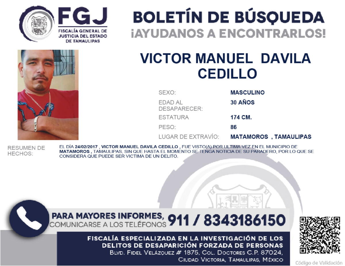 Boletín de Búsqueda Víctor Manuel