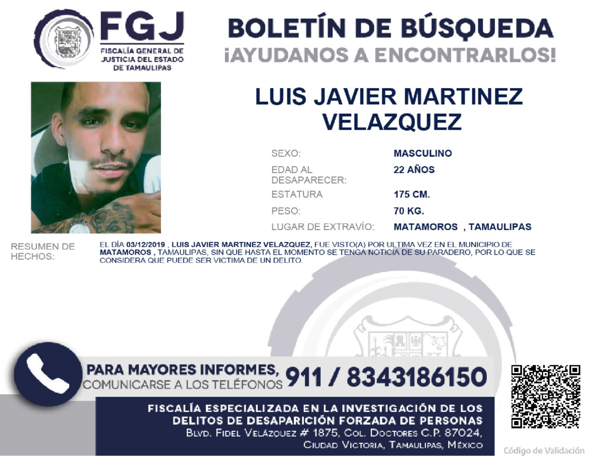 Boletín de Busqueda Luis Javier