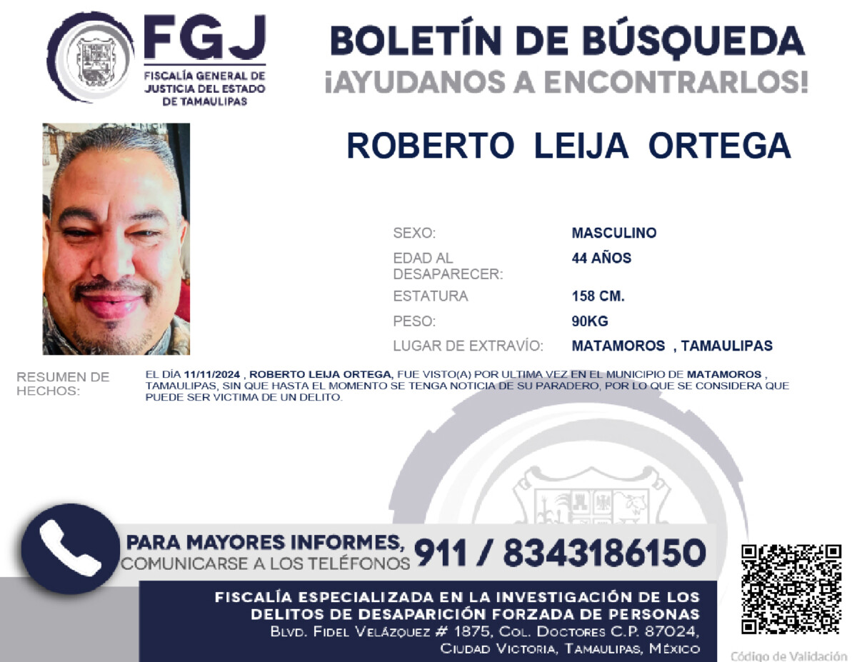 Boletín de Búsqueda Roberto